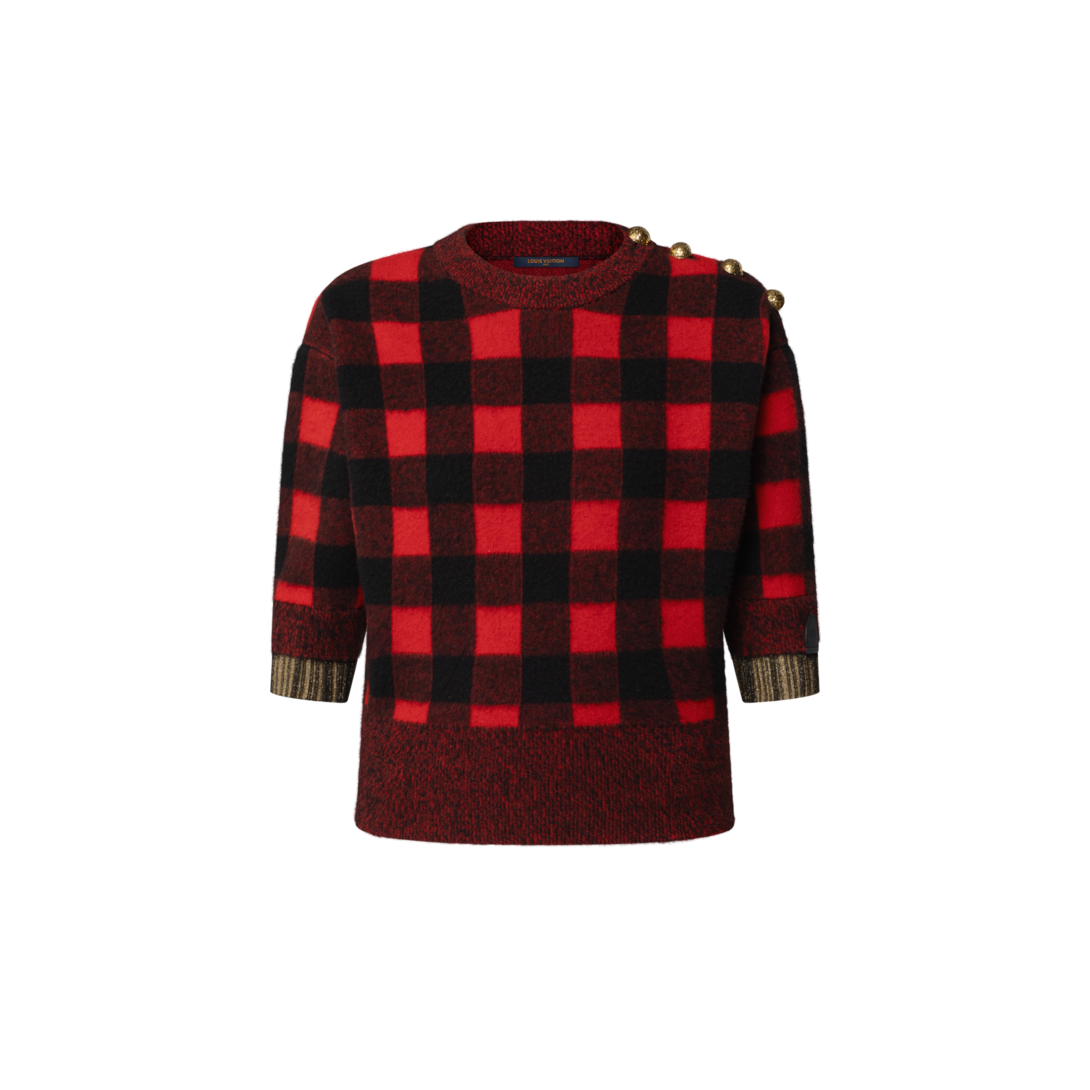 トップス NEW LOGO MONOGRAM PLAID SKIN TOP Graphic Check Knit Top - Women - Ready-to-Wear | LOUIS VUITTON ®